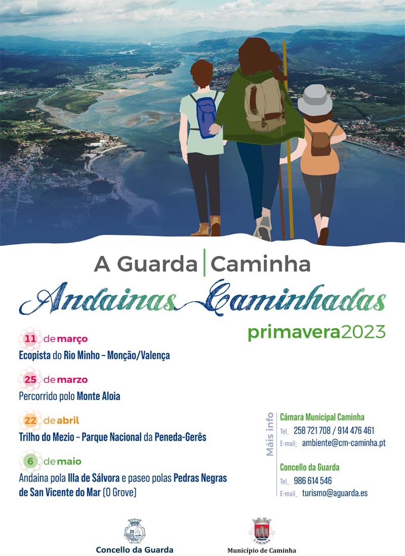 El próximo lunes 27 de febrero abre el plazo de inscripción para las Andainas A Guarda - Caminha Primavera 2023